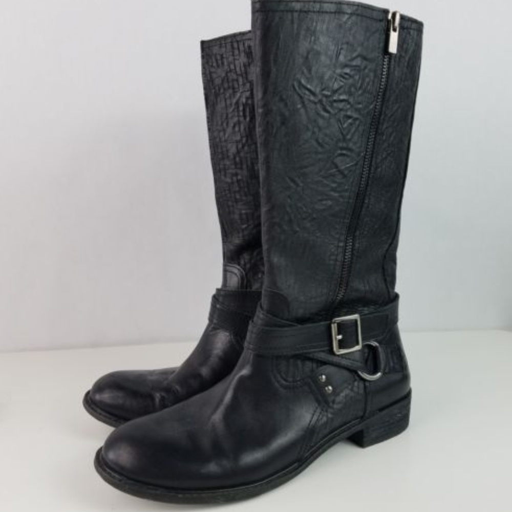 Gianni Bini Leather Motorcycle Riding Boots